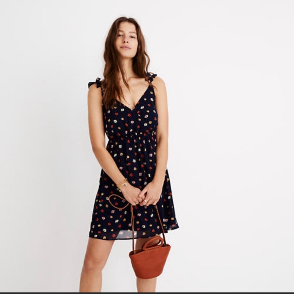 Madewell Wrap dress with ruffle straps - confetti floral